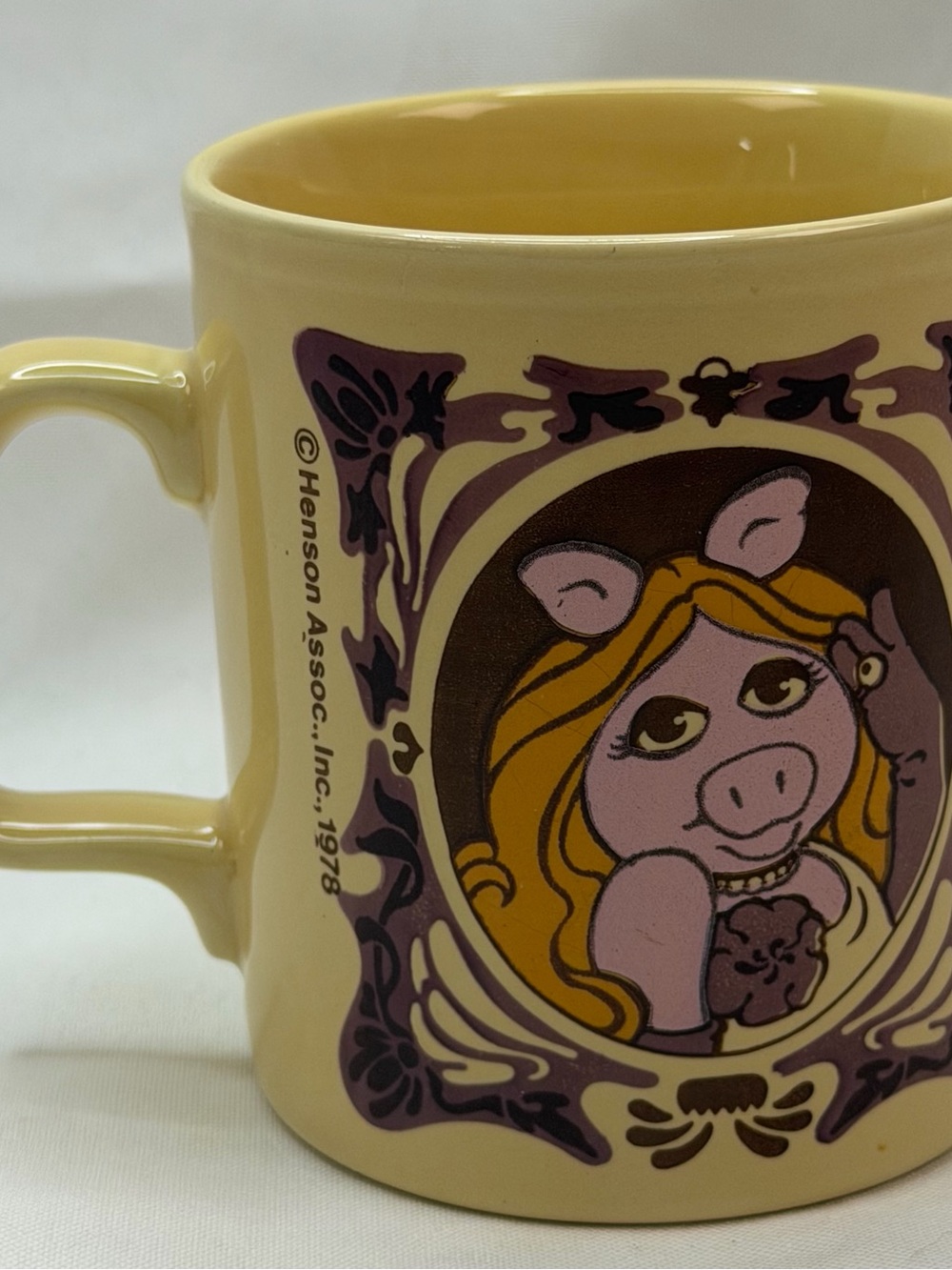 Henson Associates Miss Piggy Yellow Ceramic Coffee Mug